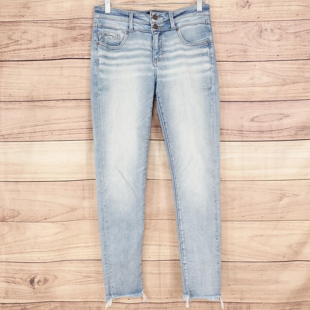 Buckle Black Ankle Skinny Jeans Womens 27 Blue Light Wash Stretch 29x27 Denim